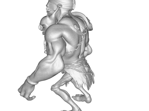 Figurka Tytana z Czaszką, High Poly, do druku 3D Model do druku 3D