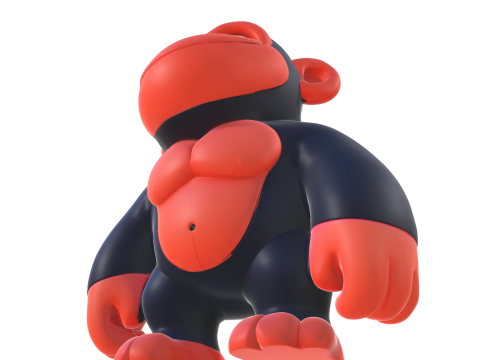 Cute Gorilla High Poly 3D Printable Figurine 3D Print Model