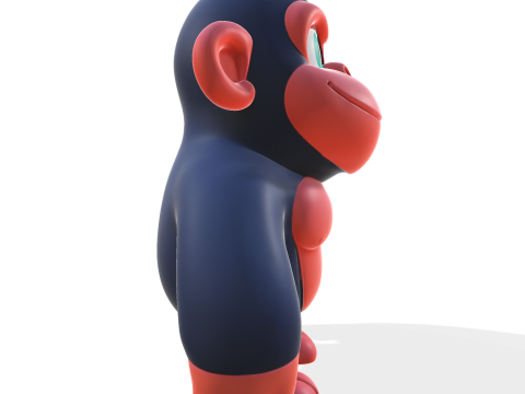 Cute Gorilla High Poly 3D Printable Figurine 3D Print Model