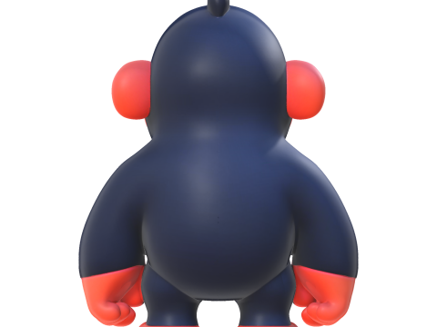 Cute Gorilla High Poly 3D Printable Figurine 3D Print Model