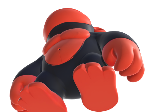 Cute Gorilla High Poly 3D Printable Figurine 3D Print Model