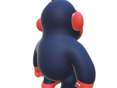 Cute Gorilla High Poly 3D Printable Figurine 3D Print Model