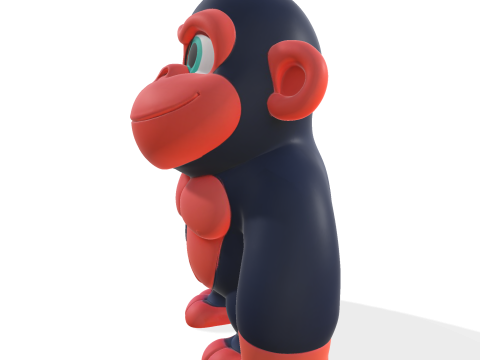 Cute Gorilla High Poly 3D Printable Figurine 3D Print Model