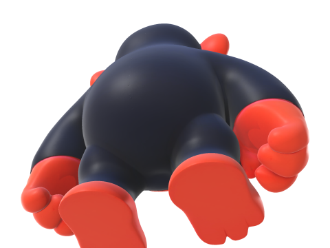 Cute Gorilla High Poly 3D Printable Figurine 3D Print Model