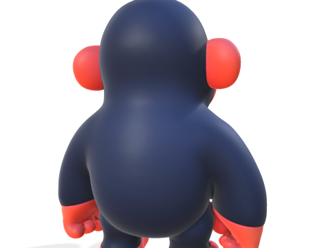 Cute Gorilla High Poly 3D Printable Figurine 3D Print Model