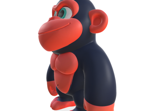 Cute Gorilla High Poly 3D Printable Figurine 3D Print Model