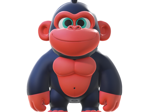 Cute Gorilla High Poly 3D Printable Figurine 3D Print Model