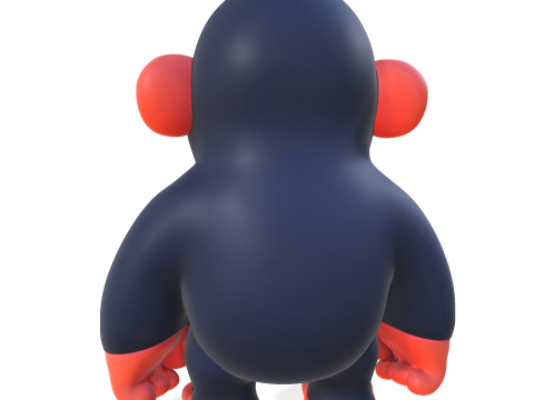 Cute Gorilla High Poly 3D Printable Figurine 3D Print Model