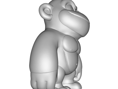 Cute Gorilla High Poly 3D Printable Figurine 3D Print Model