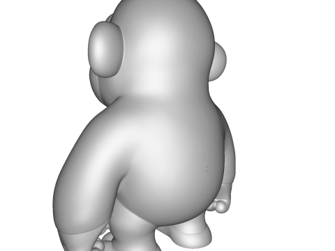 Cute Gorilla High Poly 3D Printable Figurine 3D Print Model