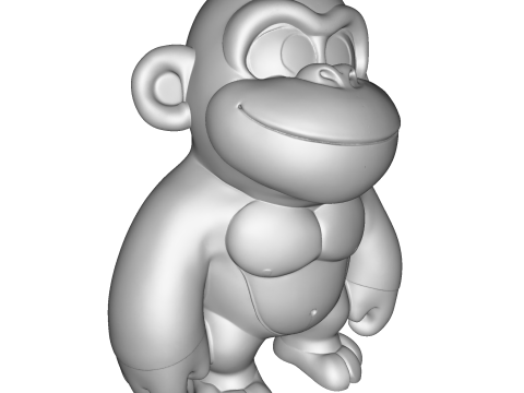 Cute Gorilla High Poly 3D Printable Figurine 3D Print Model