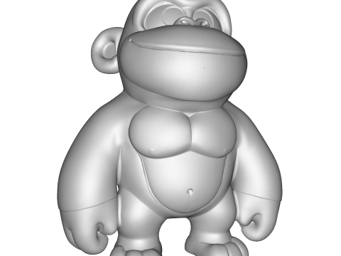 Cute Gorilla High Poly 3D Printable Figurine 3D Print Model