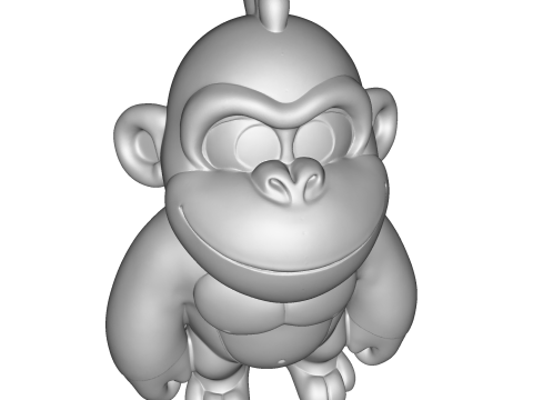 Cute Gorilla High Poly 3D Printable Figurine 3D Print Model