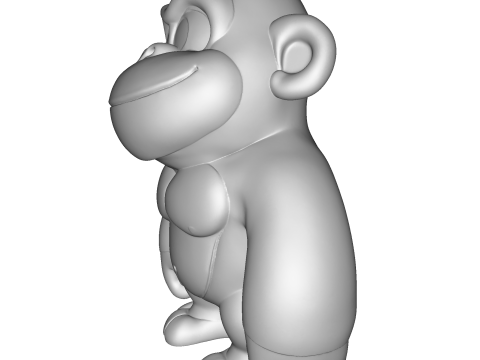 Cute Gorilla High Poly 3D Printable Figurine 3D Print Model