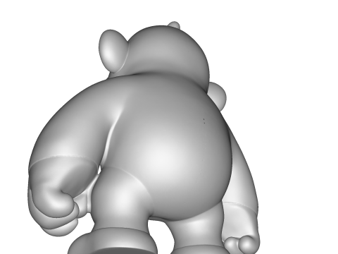 Cute Gorilla High Poly 3D Printable Figurine 3D Print Model