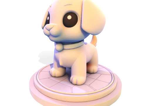 사랑스러운 로우 폴리 강아지 - 인쇄 준비 완료 3D 프린트 모델