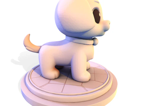 Adorable Low Poly Puppy - Ready for Print 3D Print Model