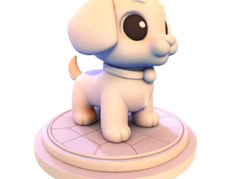 Adorable Low Poly Puppy - Ready for Print 3D Print Model