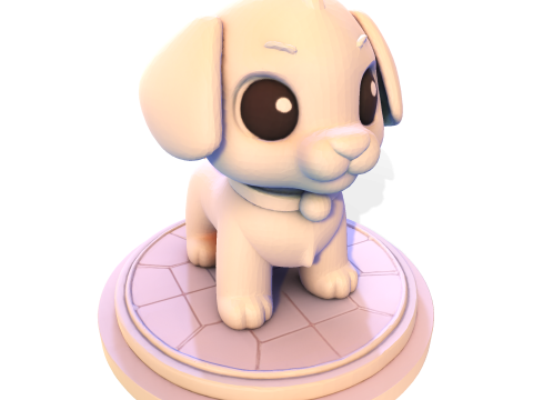 Entzückender Low-Poly-Welpe – bereit zum Drucken 3D Druckmodell