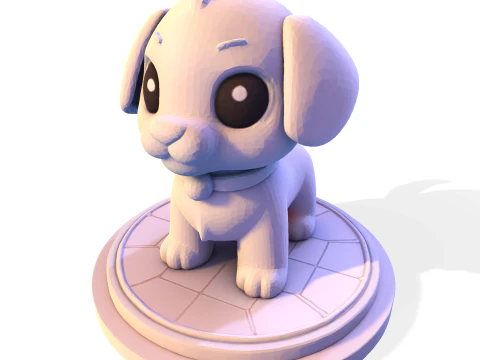Adorable Low Poly Puppy - Ready for Print 3D Print Model