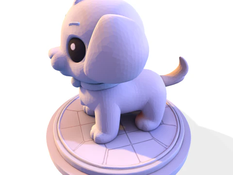 Adorable Low Poly Puppy - Ready for Print 3D Print Model