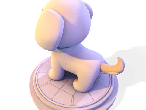 Adorable Low Poly Puppy - Ready for Print 3D Print Model