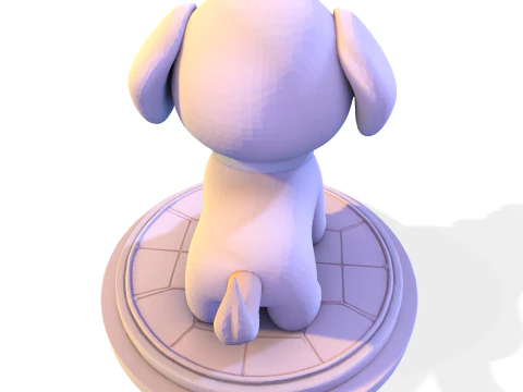 Adorable Low Poly Puppy - Ready for Print 3D Print Model