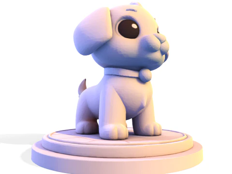 Adorable Low Poly Puppy - Ready for Print 3D Print Model