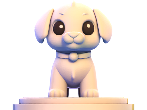 Entzückender Low-Poly-Welpe – bereit zum Drucken 3D Druckmodell