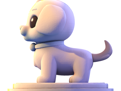 Entzückender Low-Poly-Welpe – bereit zum Drucken 3D Druckmodell