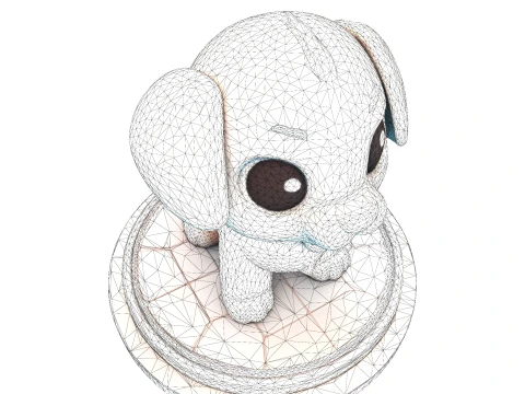 Adorable Low Poly Puppy - Ready for Print 3D Print Model