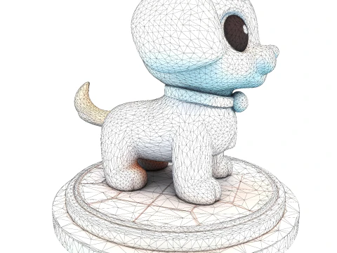 Adorable Low Poly Puppy - Ready for Print 3D Print Model
