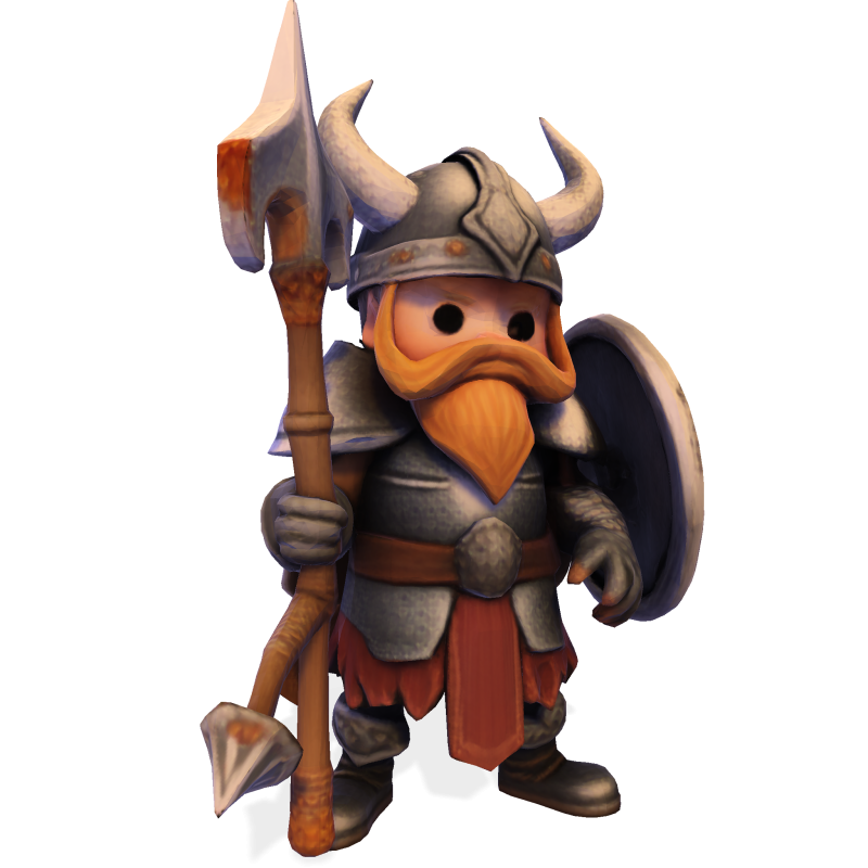 Low Poly Viking Spearman 3D Print Model .c4d .max .obj .3ds .fbx .stl .blend