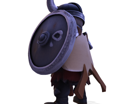 Low Poly Viking Spearman 3D Print Model