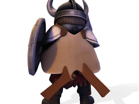 Low Poly Viking Spearman 3D Print Model