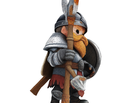 Low Poly Viking Spearman 3D Print Model