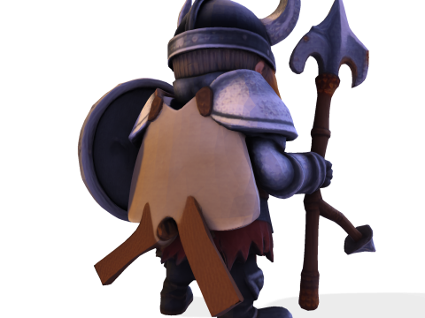 Low Poly Viking Spearman 3D Print Model
