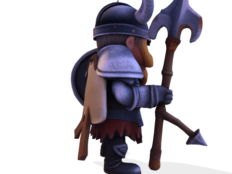 Low Poly Viking Spearman 3D Print Model