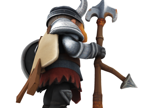 Low Poly Viking Spearman 3D Print Model