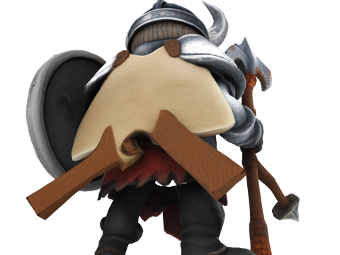 Low Poly Viking Spearman 3D Print Model