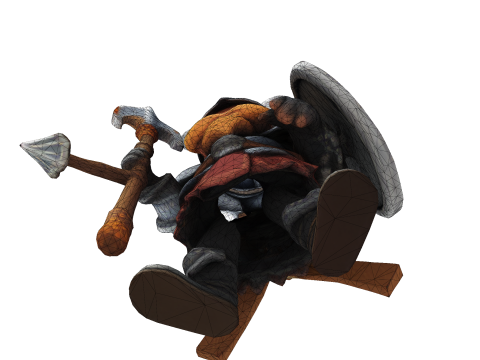 Low Poly Viking Spearman 3D Print Model