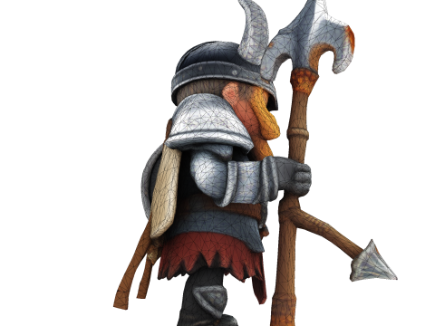 Low Poly Viking Spearman 3D Print Model