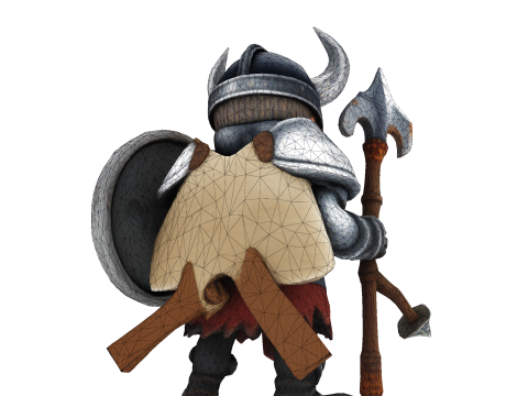 Low Poly Viking Spearman 3D Print Model