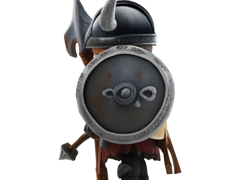 Low Poly Viking Spearman 3D Print Model