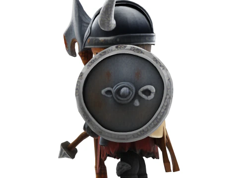 Low Poly Viking Spearman 3D Print Model