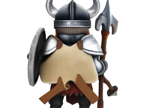 Low Poly Viking Spearman 3D Print Model