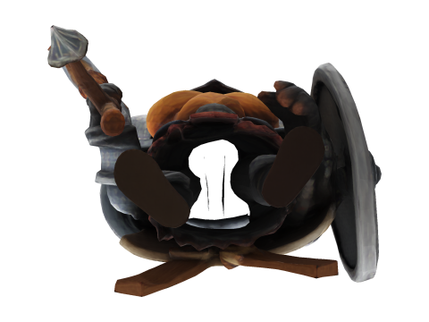 Low Poly Viking Spearman 3D Print Model