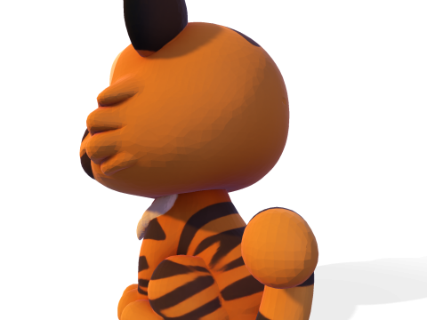Adorable petit tigre Low Poly - Prêt à imprimer Modèles 3D en vedette