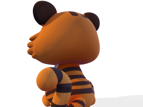 Adorable petit tigre Low Poly - Prêt à imprimer Modèles 3D en vedette