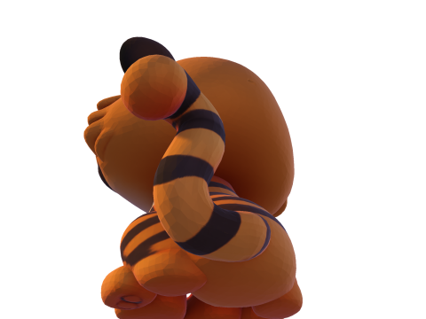 Adorable petit tigre Low Poly - Prêt à imprimer Modèles 3D en vedette